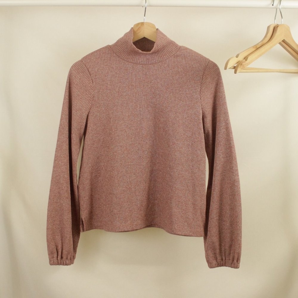 Madewell Ribbed Mock Neck Top Size Medium